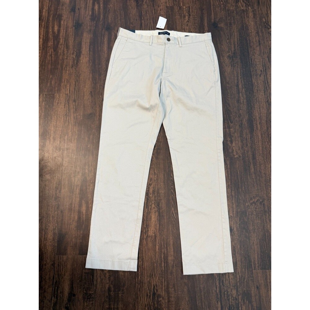 J.Crew Mercantile Pants Mens 34x30 Beige Twill Flex Straight Leg Chino Office